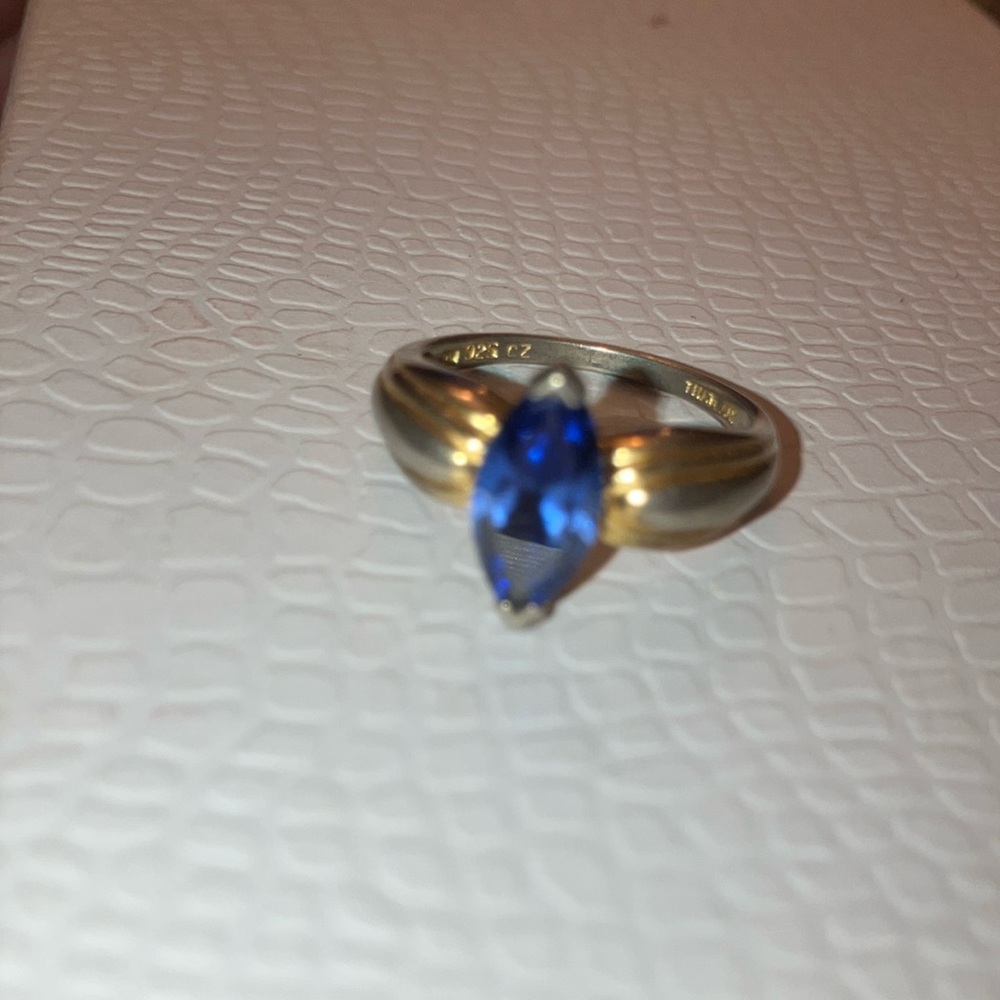 Blue Gemstone Gold Statement Ring